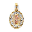 14K Tricolor Gold Stamp St Jude Pendant