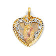 14K Tricolor Gold Stamp Guadalupe Pendant