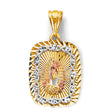 14K Tricolor Gold Stamp Guadalupe Pendant