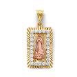 14K Tricolor Gold Stamp Guadalupe Pendant