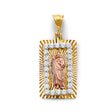 14K Tricolor Gold Stamp St. Jude Pendant