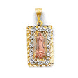 14K Tricolor Gold Stamp Guadalupe Pendant