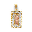 14K Tricolor Gold Stamp St. Jude Pendant