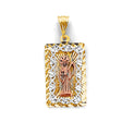 14K Tricolor Gold Stamp Santa Muerte Pendant