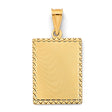 14K Yellow Gold Engravable Rectangular Pendant