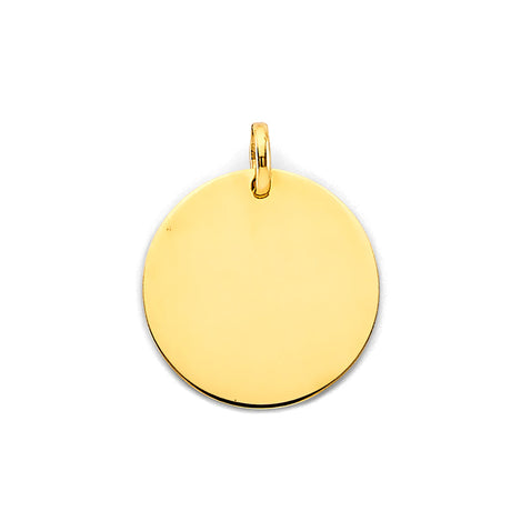 14K Yellow Gold Engravable Plain Pendant