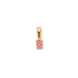 14K Yellow Gold Pink Solitaire Pendant