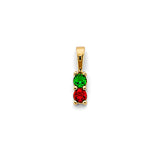 14K Yellow Gold Two-Stone Mother's Pendant