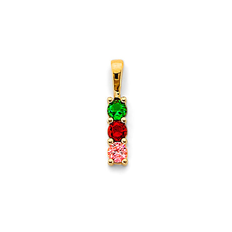 14K Yellow Gold Three-Stone Mother's Pendant