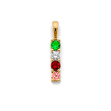 14K Yellow Gold Four-Stone Mother's Pendant