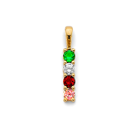 14K Yellow Gold Four-Stone Mother's Pendant
