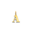 14K Yellow Gold Serif Initial Pendant - Letter A on White Background