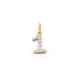 14K Yellow Gold CZ Number Pendant