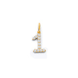 14K Yellow Gold CZ Number Pendant