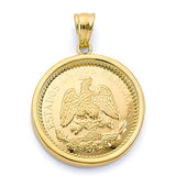 14K Yellow Gold Round Coin Frame Pendant