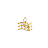 14K Yellow Gold Zodiac Halo Pendant