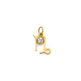 14K Yellow Gold Zodiac Halo Pendant