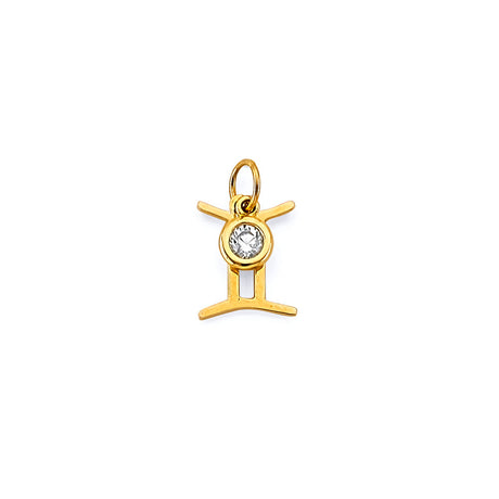 14K Yellow Gold Zodiac Halo Pendant