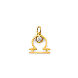 14K Yellow Gold Zodiac Halo Pendant