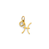 14K Yellow Gold Zodiac Halo Pendant
