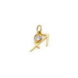 14K Yellow Gold Zodiac Halo Pendant