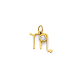 14K Yellow Gold Zodiac Halo Pendant