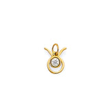 14K Yellow Gold Zodiac Halo Pendant
