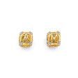 14K Two-Tone Gold CZ Initial Slider Charm - Letter A on White Background