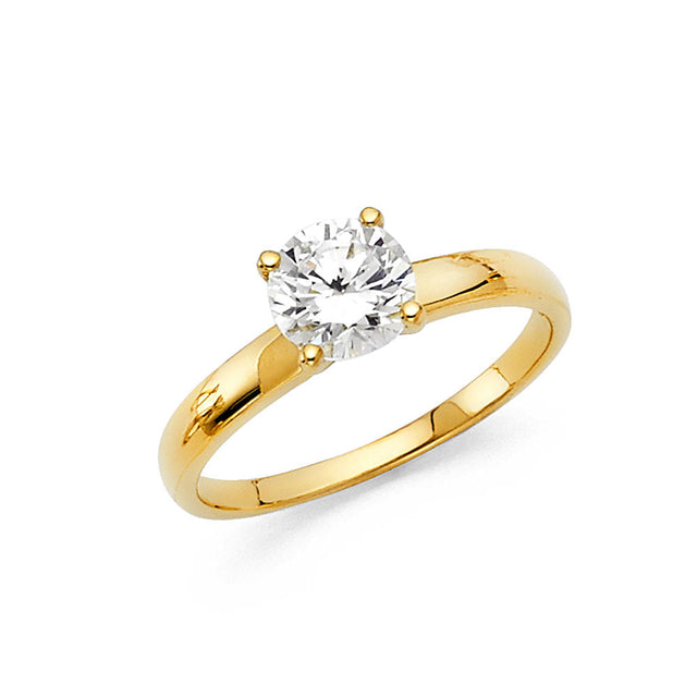 14K Yellow Gold Four-Prong Solitaire Engagement Ring