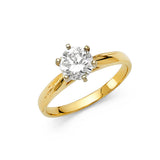 14K Yellow Gold Six-Prong Solitaire Engagement Ring