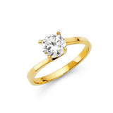 14K Yellow Gold Round Solitaire Engagement Ring