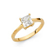 14K Gold Princess-Cut Solitaire Engagement Ring — Yellow Gold