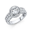 14K White Gold Round Vintage Halo Engagement Ring