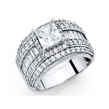 14K White Gold Princess-Cut Vintage Channel-Set Engagement Ring