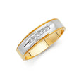 14K Two-Tone Gold Satin-Center Diagonal Men's Wedding Band