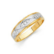 14K Two-Tone Gold Diagonal Harlequin Men's Wedding Band