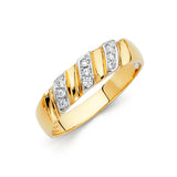 14K Two-Tone Gold Three-Panel Men's Wedding Band