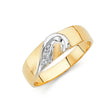 14K Two-Tone Gold Curved Wishbone Men's Wedding Band