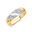 14K Two-Tone Gold Diagonal Accent Men's Wedding Band