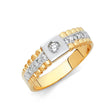 14K Two-Tone Gold Solitaire Men's Wedding Band