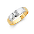 14K Two-Tone Gold White Gold Plaque Men's Wedding Band