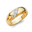 14K Yellow Gold Diagonal Channel Men's Wedding Band