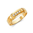 14K Yellow Gold Five-Stone Row Men's Wedding Band