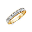 14K Yellow Gold Milgrain Channel Men's Wedding Band