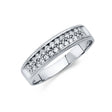 14K White Gold Double-Row Pave Men's Wedding Band