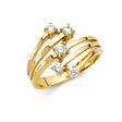 14K Yellow Gold Three-Stone Swirl Ring