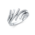 14K White Gold Multi-Row Wave Ring