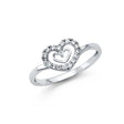 14K White Gold Double-Heart Ring