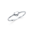 14K White Gold Petite Puffed Heart Ring