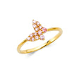 14K Yellow Gold Stone-Set Butterfly Ring